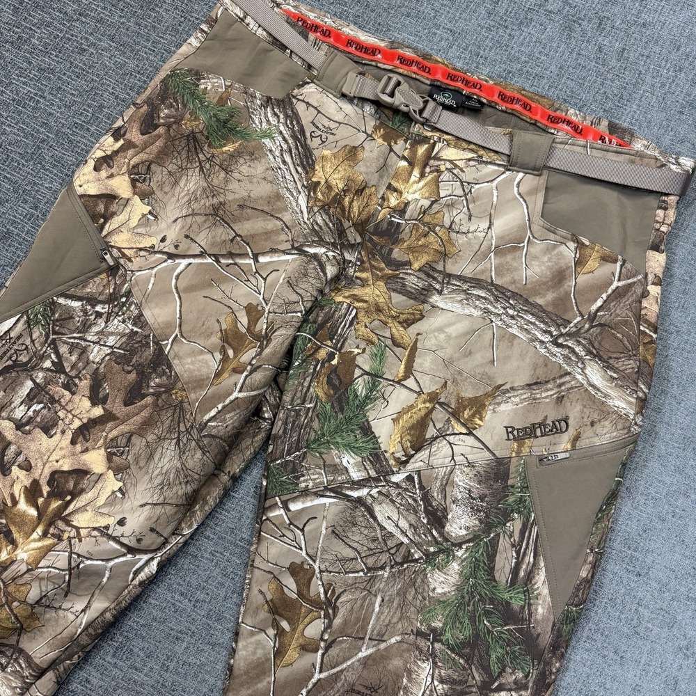RedHead Realtree Camo Hunting Pants Men's 3XL Fleece Lined Soft Shell Zip Leg
